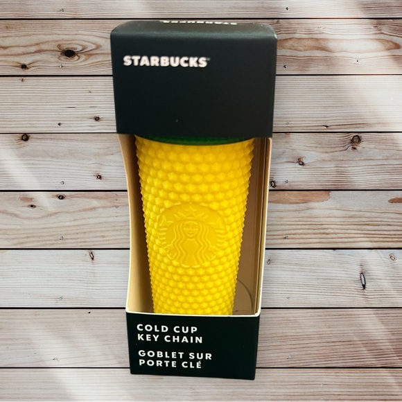 STARBUCKS KEYCHAIN Studded PINEAPPLE Cold Cup HAWAII Collection EXCLUSIVE NIB - Picture 2 of 5